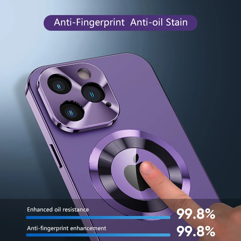 Original Magnetic Anti-Peeping Privacy Case For iPhone 16 15 14 13 12 Plus Pro Max Camera Lens Protection Hole Logo Shell Cover
