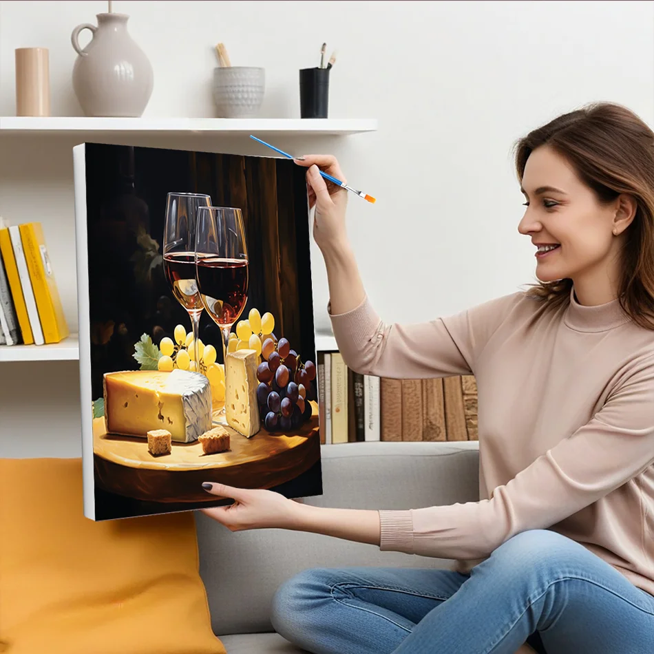 1枚入りフレームレスDIYペイントバイナンバーズキット、グレ - Art Craft Gifts For Adults のレビューと価格