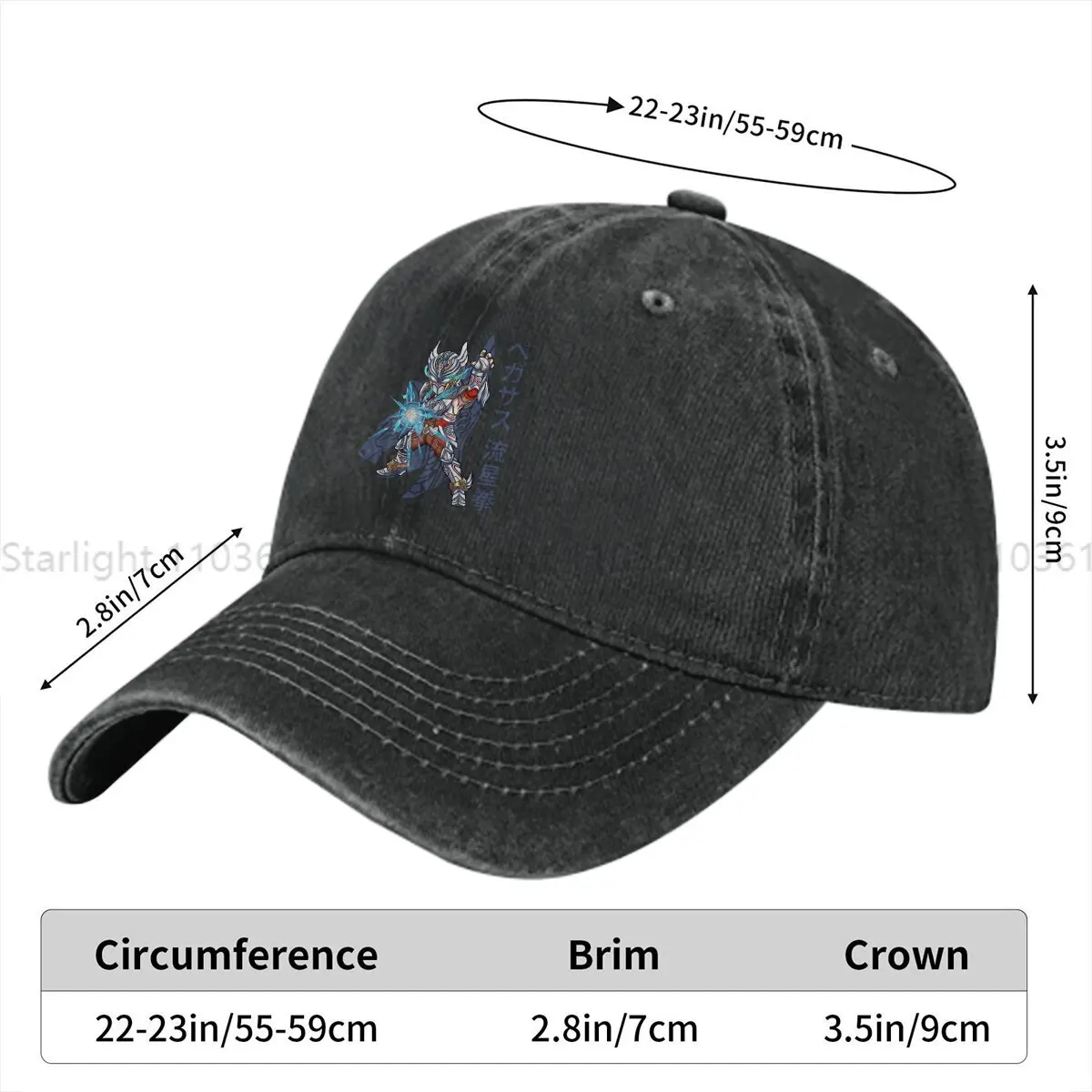 Washed Men's Baseball Cap Pegasus Meteor Fist Trucker Snapback Caps Dad Hat Saint Seiya Golf Hats