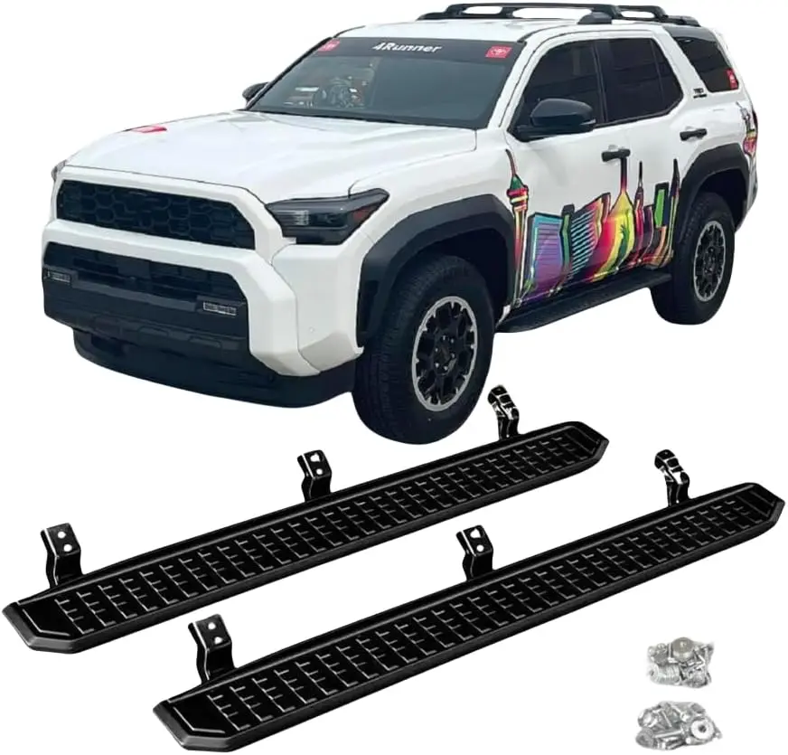 

Фиксированные боковые ступеньки, подножки Nerf Bars, подходящие для Toyota 4Runner N500 2025 2026 (с кронштейнами)