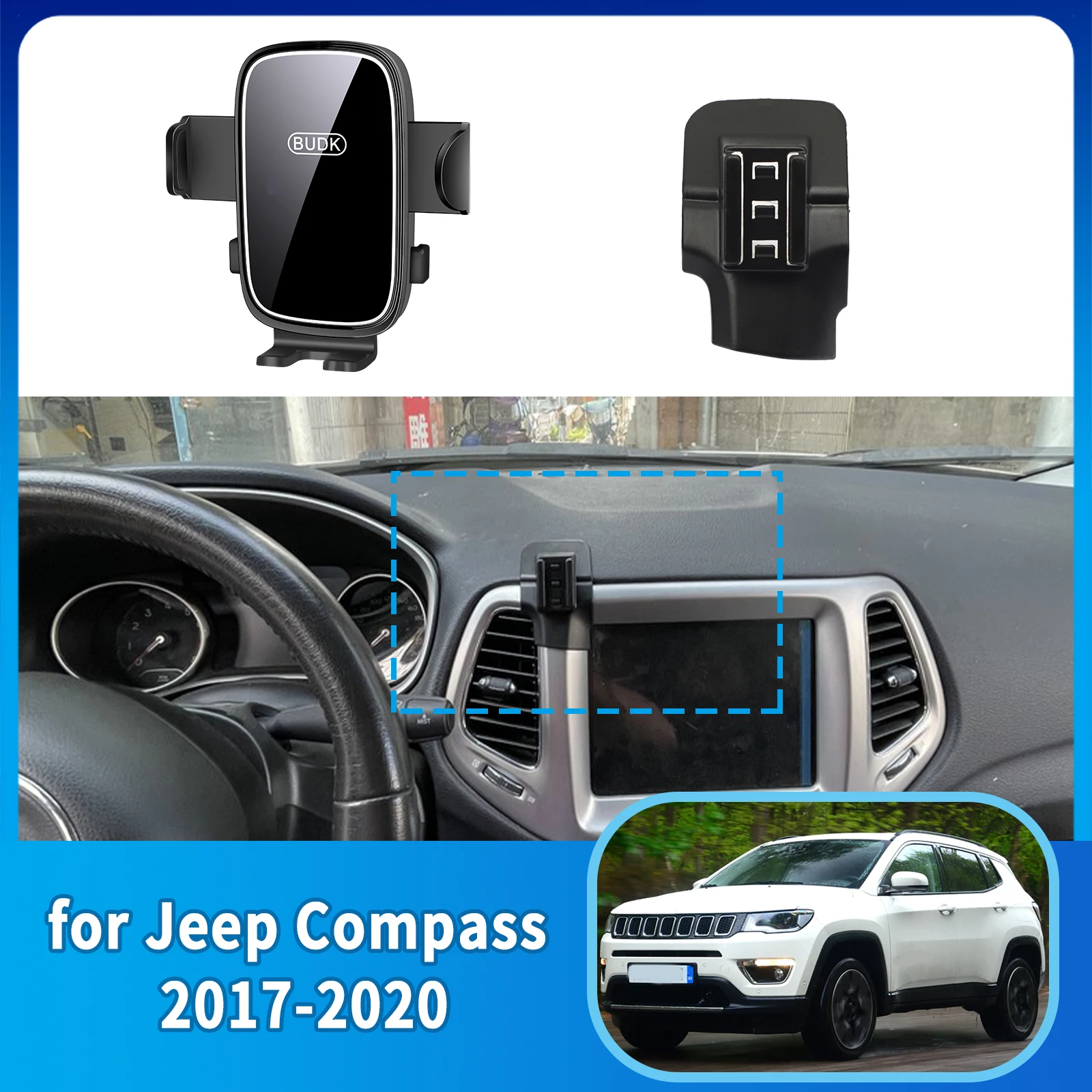 

Car Mobile Phone Holder Accessories for Jeep Compass 2017~2020 GPS Bracket Navigation Stand Auto