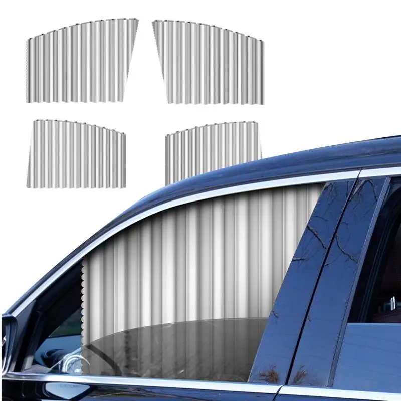 Car Window Magnetic Shades 4pcs Magnetic Sun Shades For Cars Side Window Block Sunlight Automotive Drapes For Sleeping Privacy