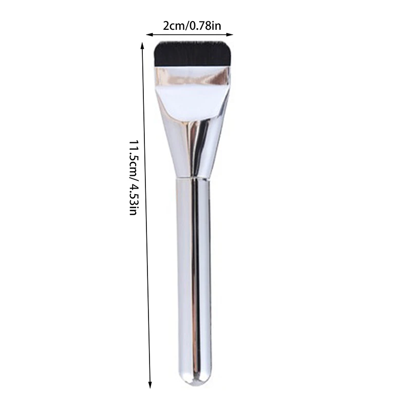 Nlylon-Brosse de maquillage droite pour fond de teint, tête plate, correcteur léger, tube en aluminium, manche en bois, outils de maquillage, nouveau