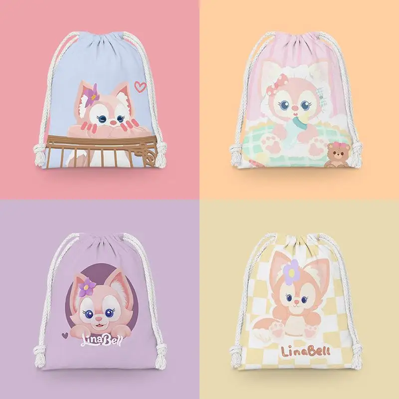 Lina Belle New Belt Pocket Kawaii Drawstring Cartoon Debris Storage Bag Multifunctional Cosmetic Bag Portable Wash Bag