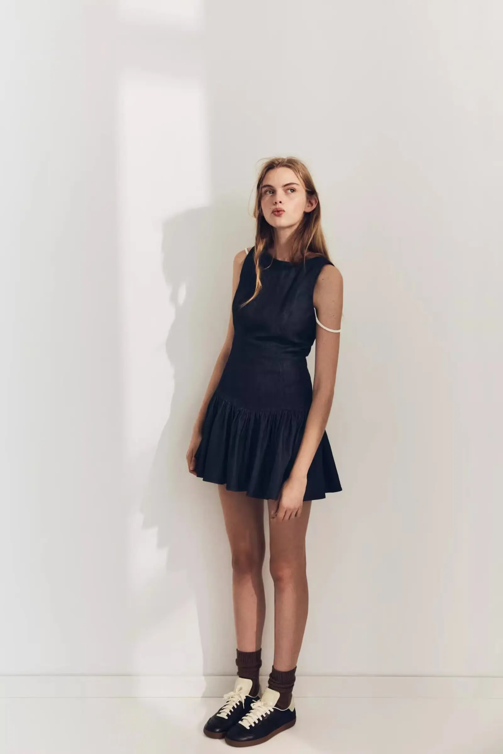 Primavera nova faion ort denim efeito dr em camadas decoração roupas femininas cintura alta gored saia spele redonda ne