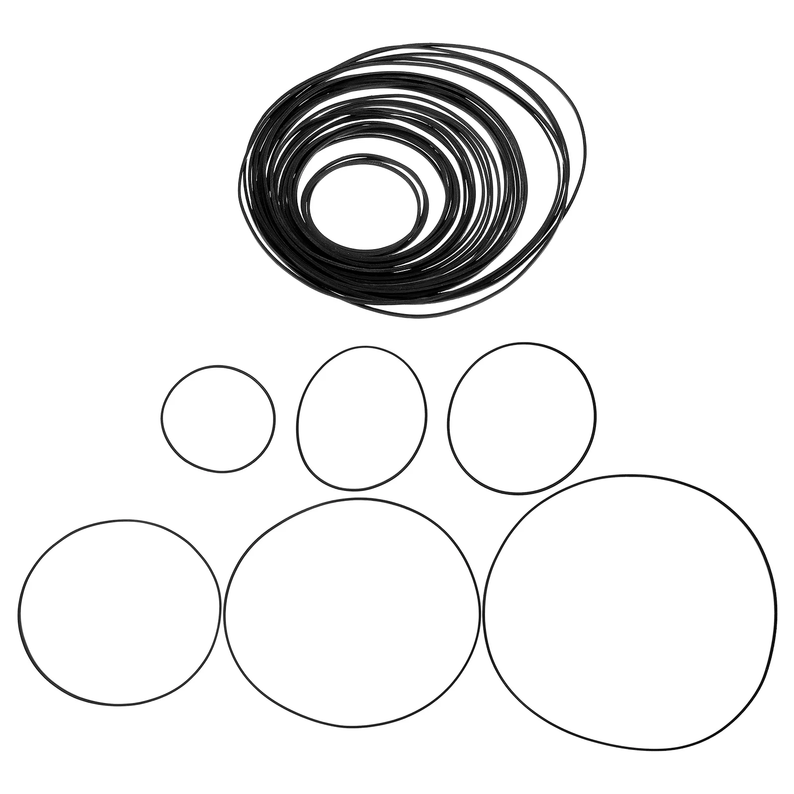 

30pcs Cassette Recorder Rubber Belt Tape Machine Player Replacement Turntable Flat Universal Compatibility Sturdy Material