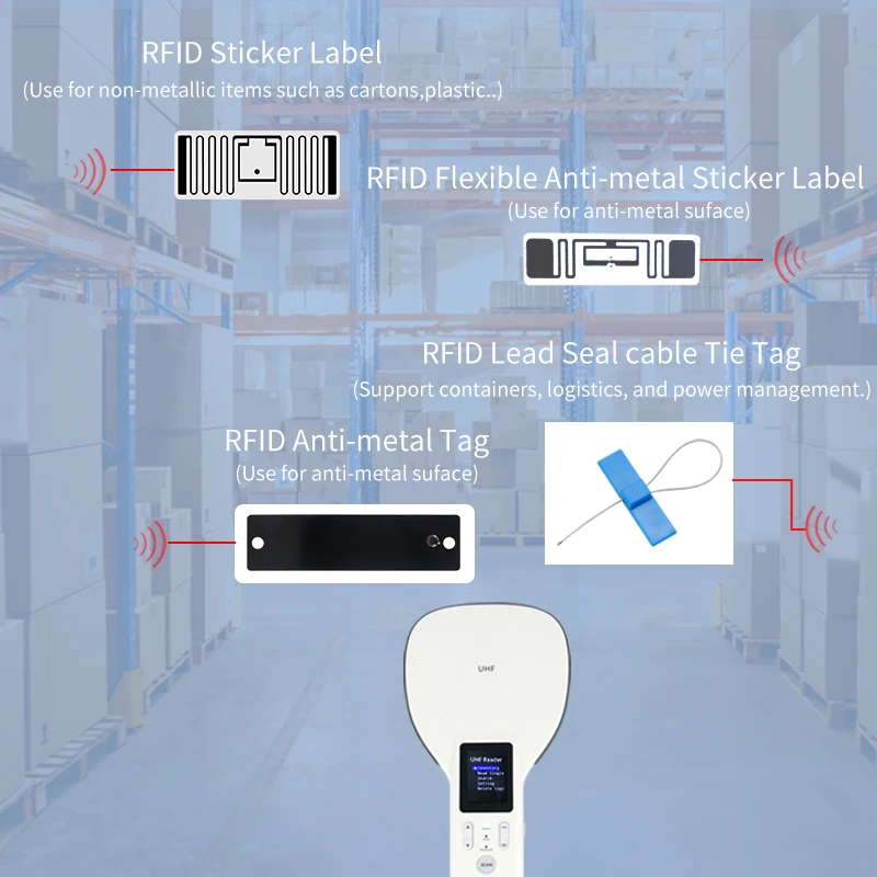UHF RFID Bluetooth RFID Reader Android IOS UHF RFID Handheld Reader Scanner for Jewelry Management Data Transmission