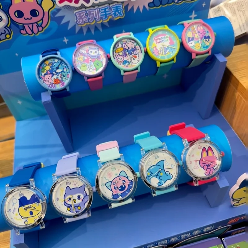 Genuine Bandai Tamagotchi Paradise Character Cartoon Quartz Watch Blind Box Cute Kawaii Wristwatch Collectible Decor Toy Gift