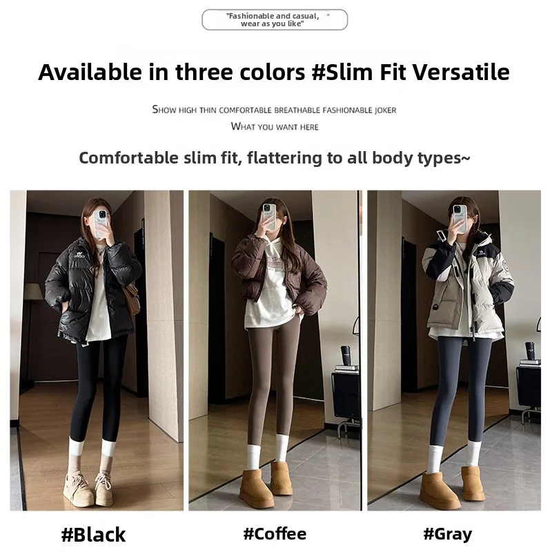 Calça Arca Forrada Fce Feminina Yoga Tight Thiened Outono Inverno Calça Camada Base Quente Desgaste ao Ar Livre Levantamento de Bunda Elástico L...