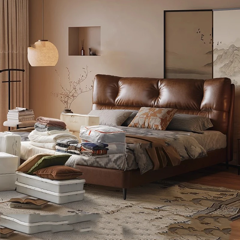 Customizable Letto matrimoniale completo per ragazze Design Camera da letto Dormire Testiere europee moderne Letto sicuro