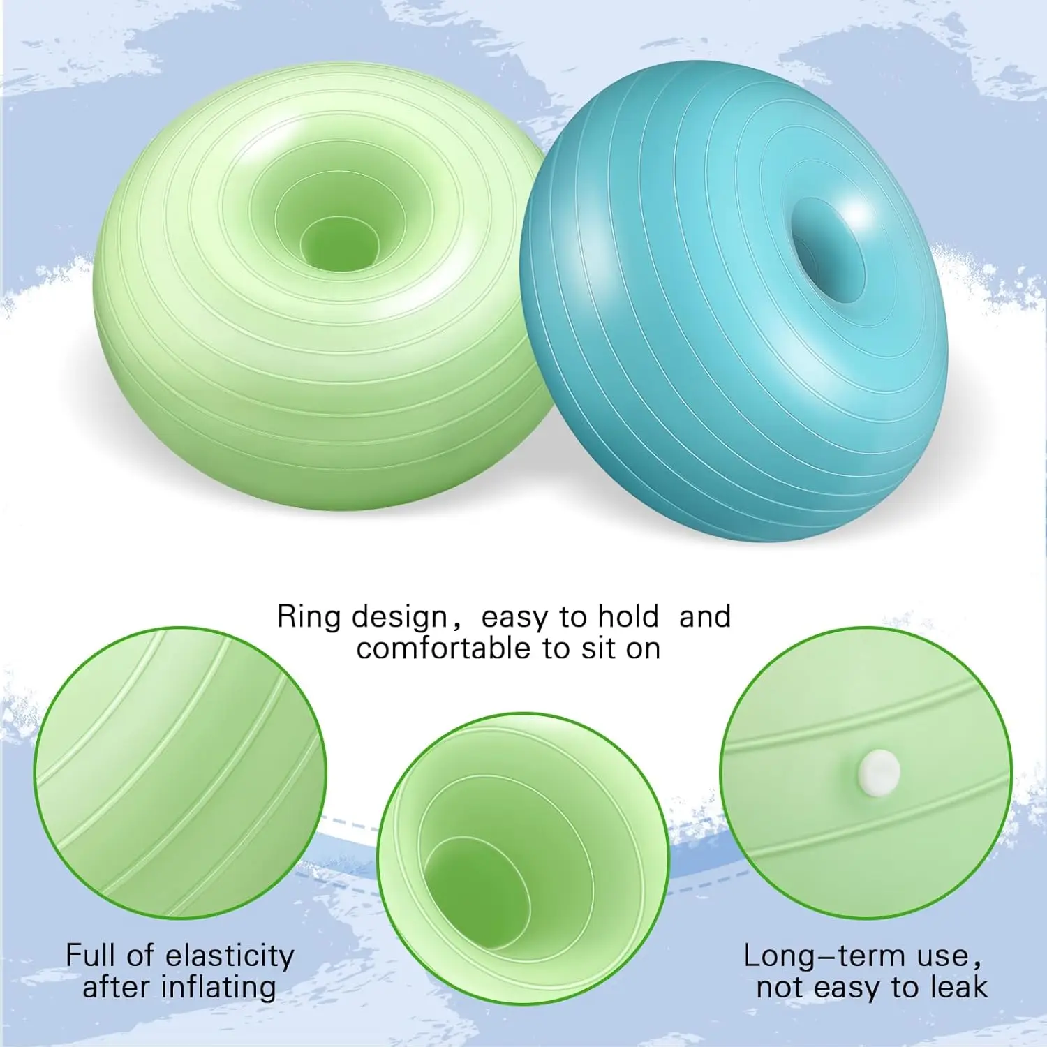 8 قطع جلوس مرنة للفصل الدراسي كراسي كرة يوجا قابلة للنفخ مع مضخة دونات ممارسة الكرة كرسي وسادة مقعد لمكتب بال