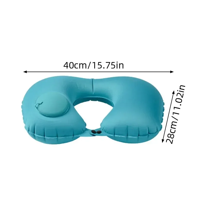 Cuscino per collo a forma di U cuscino gonfiabile automatico ad aria compressa cuscino ad anello per viaggi all\'aperto in auto in aereo