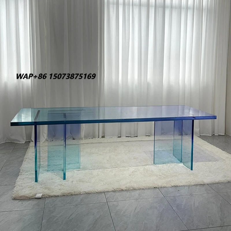 High End Interior Design Furniture Villa Apartment Long Acrylic Desk Transparent Thickened Acrylic Dining Table