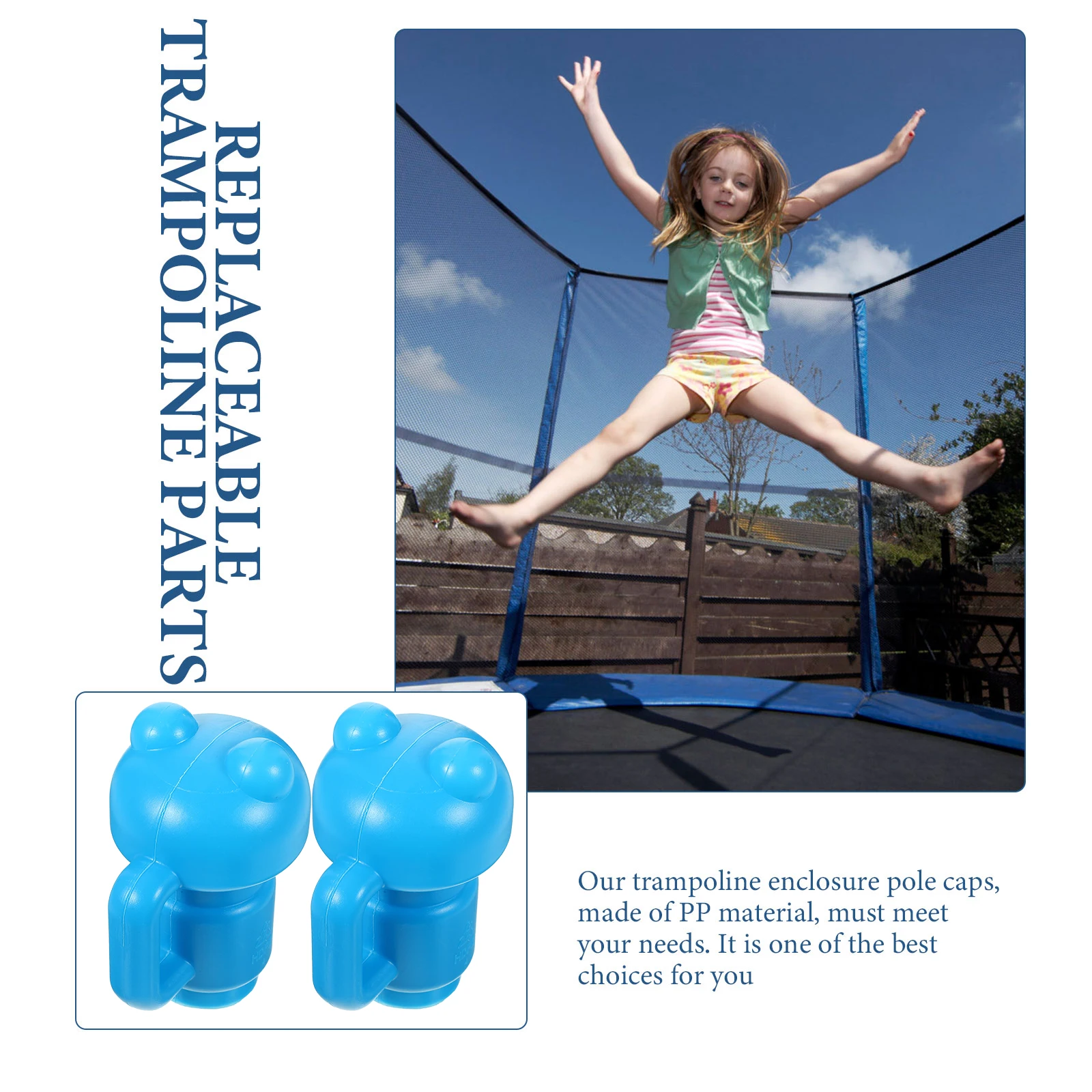 

6 Pcs Tube Cover Trampoline Pole Rod Caps Steel Column Enclosure Replacement Parts Wear Resistant Plastic Outdoor Toys