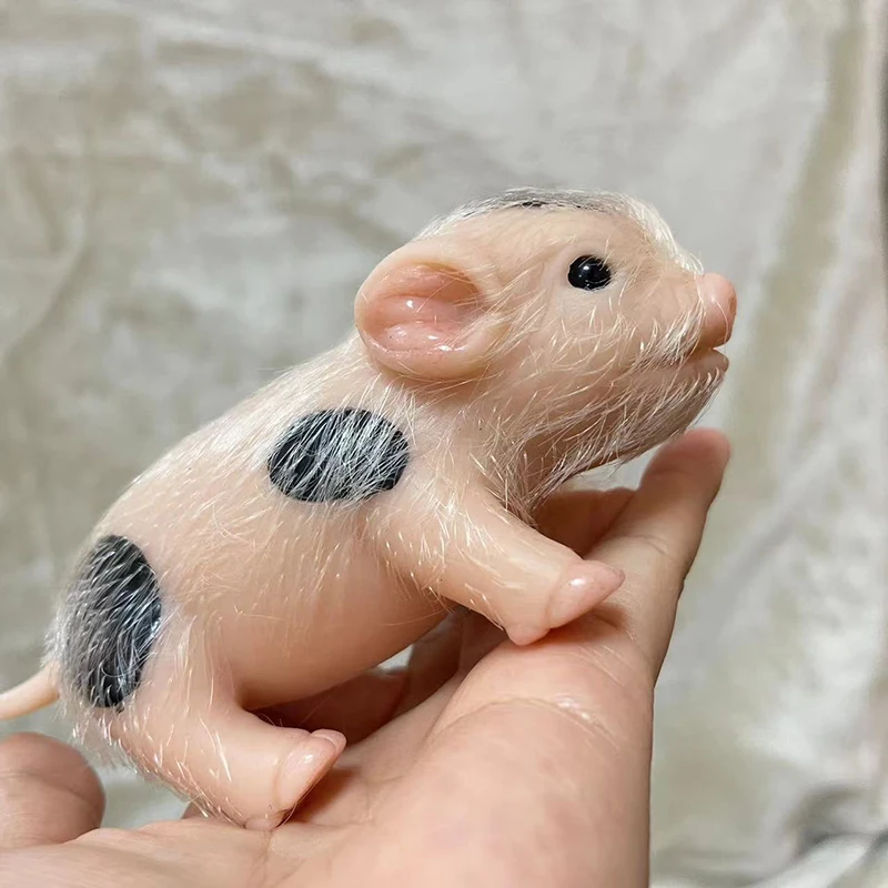 

5 Inches Soft Silicone Pig Doll Lifelike Pig Reborn Toys Kids Toys Photography Props