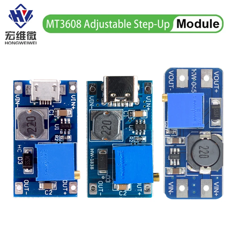 1-10 PCS MT3608 Boost Module DC-DC Step Up Converter Booster Power Supply Module Board Max 2A 2V-24V To 5/9/12/28V for Arduino