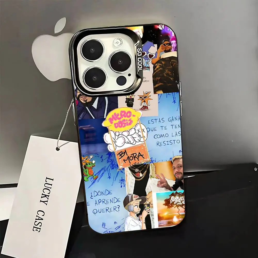 M-Mora エストレラ シンガー iPhoneケース iPhone 16,15,14,13,12,11,Pro,XS,Max,Plus,Mini,SE対応 ブラック キャンディーマット 耐衝撃カバー