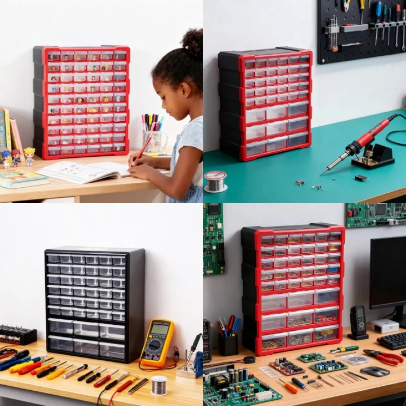 custom.Drawer Plastic Part Box Cabinet Hardware Storage Organizer Jewelry  Parts Storage Box Storage Box