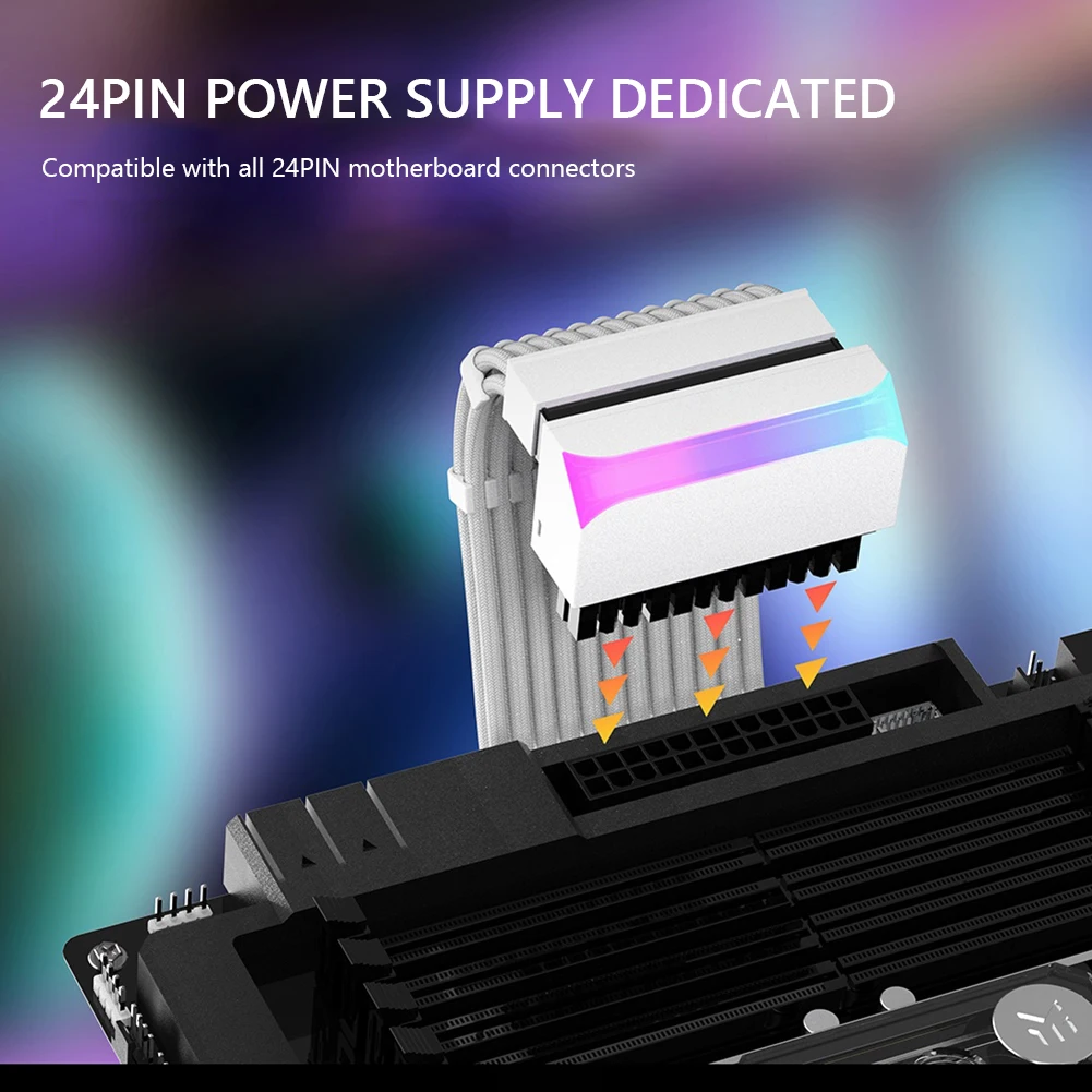 

ATX 24Pin To 90 Degree Power Supply Cable Connectors Computer Parts Power Supply Connector Adapter Aura Sync DIY Mounting