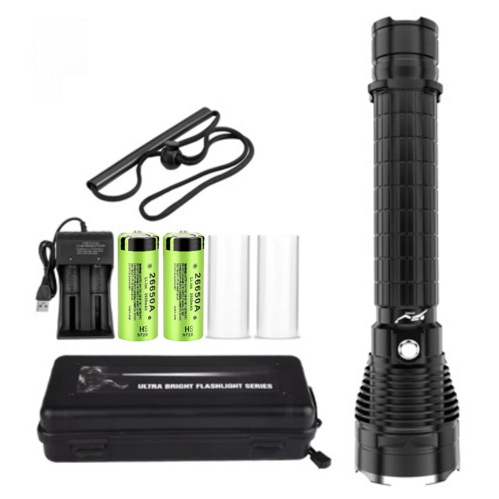 New Hot Sale P70 II Waterproof Underwater Flashlight Fast Rechargeable High Bright Torch for Diving and Tide Picking