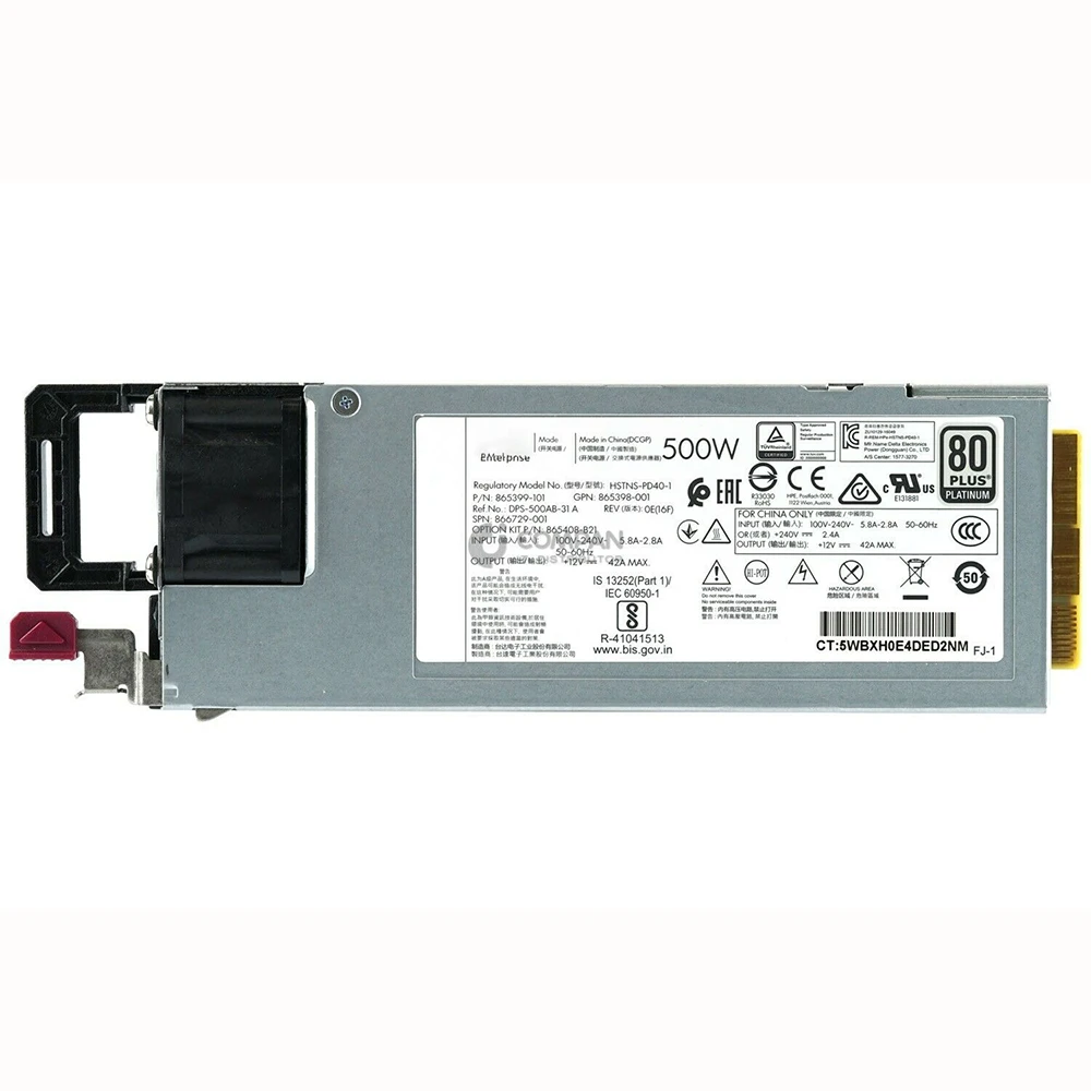 For HPE Gen10 865408-B21 866729-001 865398-001 865399-201 500W Work Good 100% Test for AC Power Supply