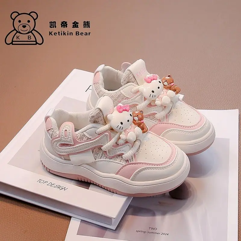 

Hello Kitty Anime Kawaii Sanrio Ins Casual Shoes Cute Cartoon Kt Cat Children Breathable Board Sneakers Lovely Gifts for Kids