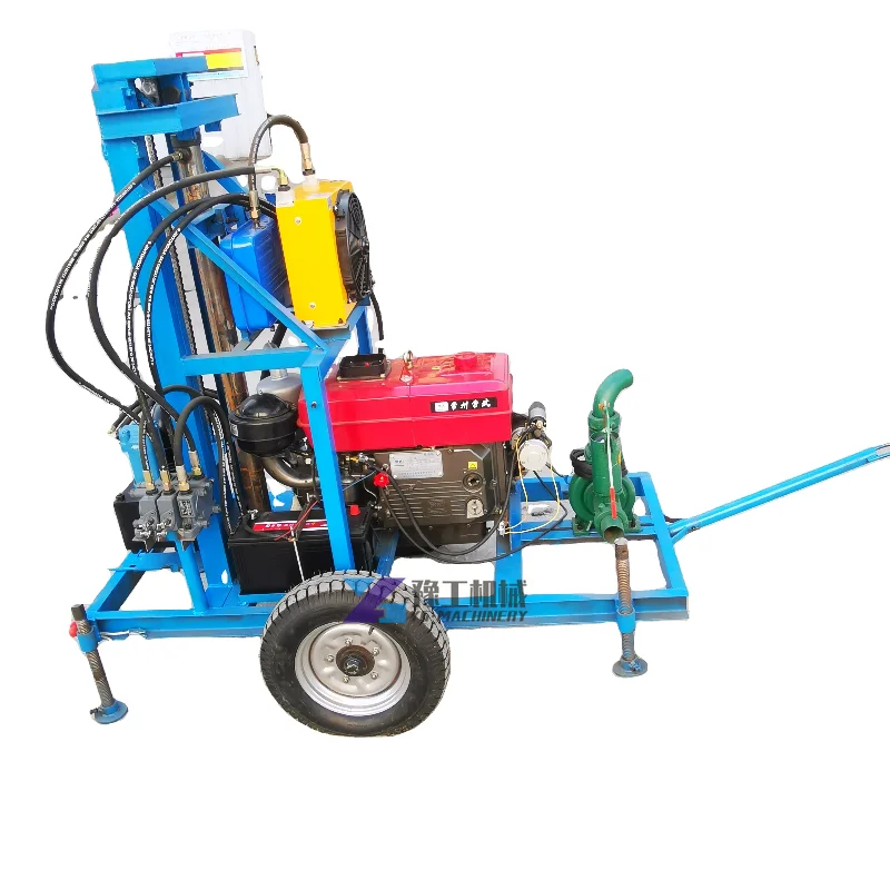 100M Diesel Engine Water Well Drilling Rig Portable Mini Water Drilling Rig Easy To Operate Depth Swivel Water Drilling Machine