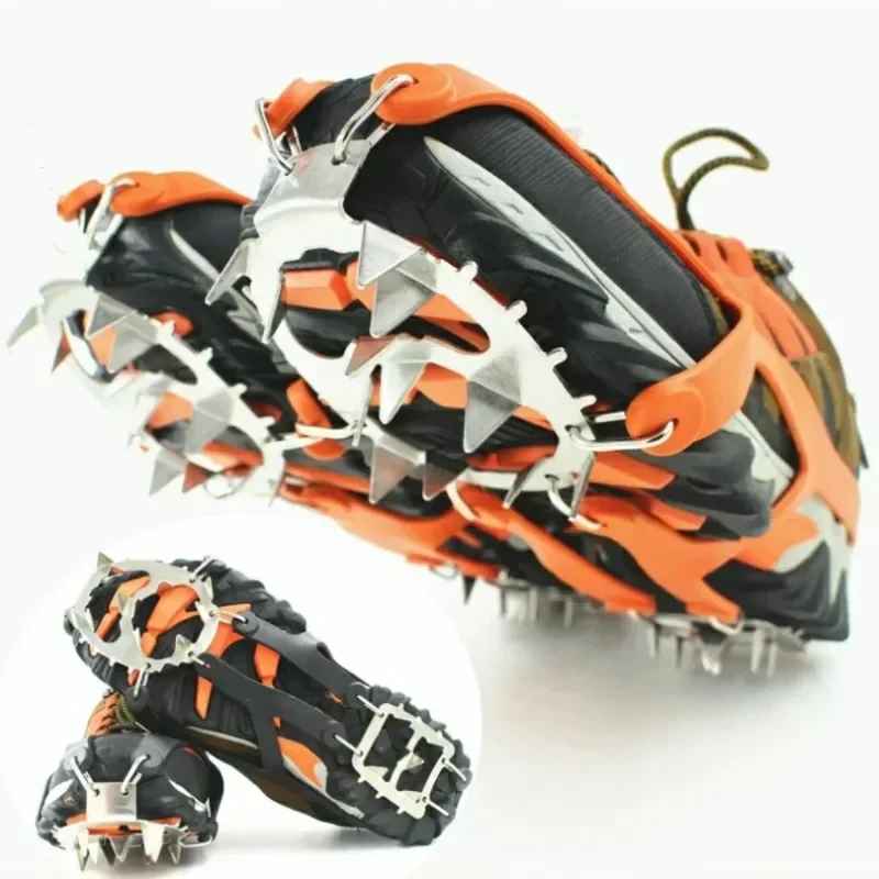 

1Pair Professional Climbing Crampons 18 Studs Anti-Skid Ice Snow Walking Shoes Spike Grip Winter Outdoor Equipment Camping Gear