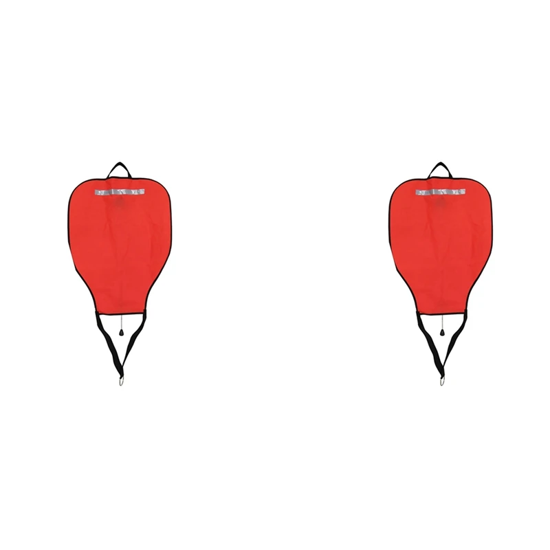 

2X Scuba Diving Nylon Lift Bag,High Visibility Buoyancy Bag With Open Bottom,Salvage Bag Float Buoy(Red)