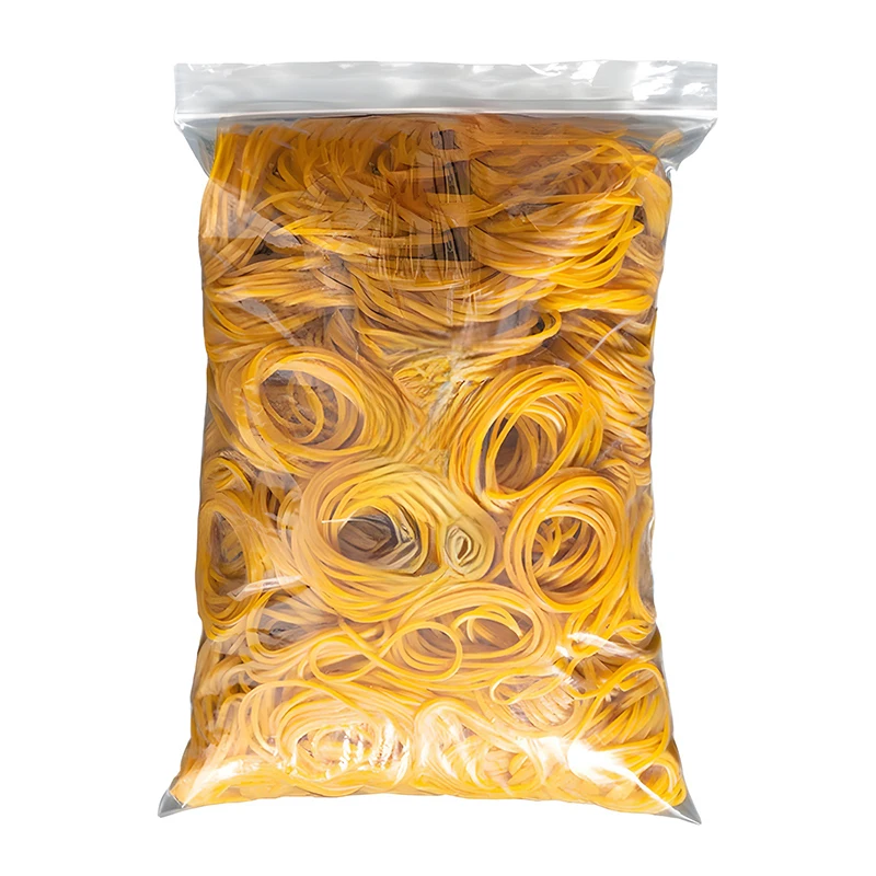 40mm Yellow Latex Rubber Bands High Stretch Strength Disposable Elastic O Rings for Office Document Industrial Bundling