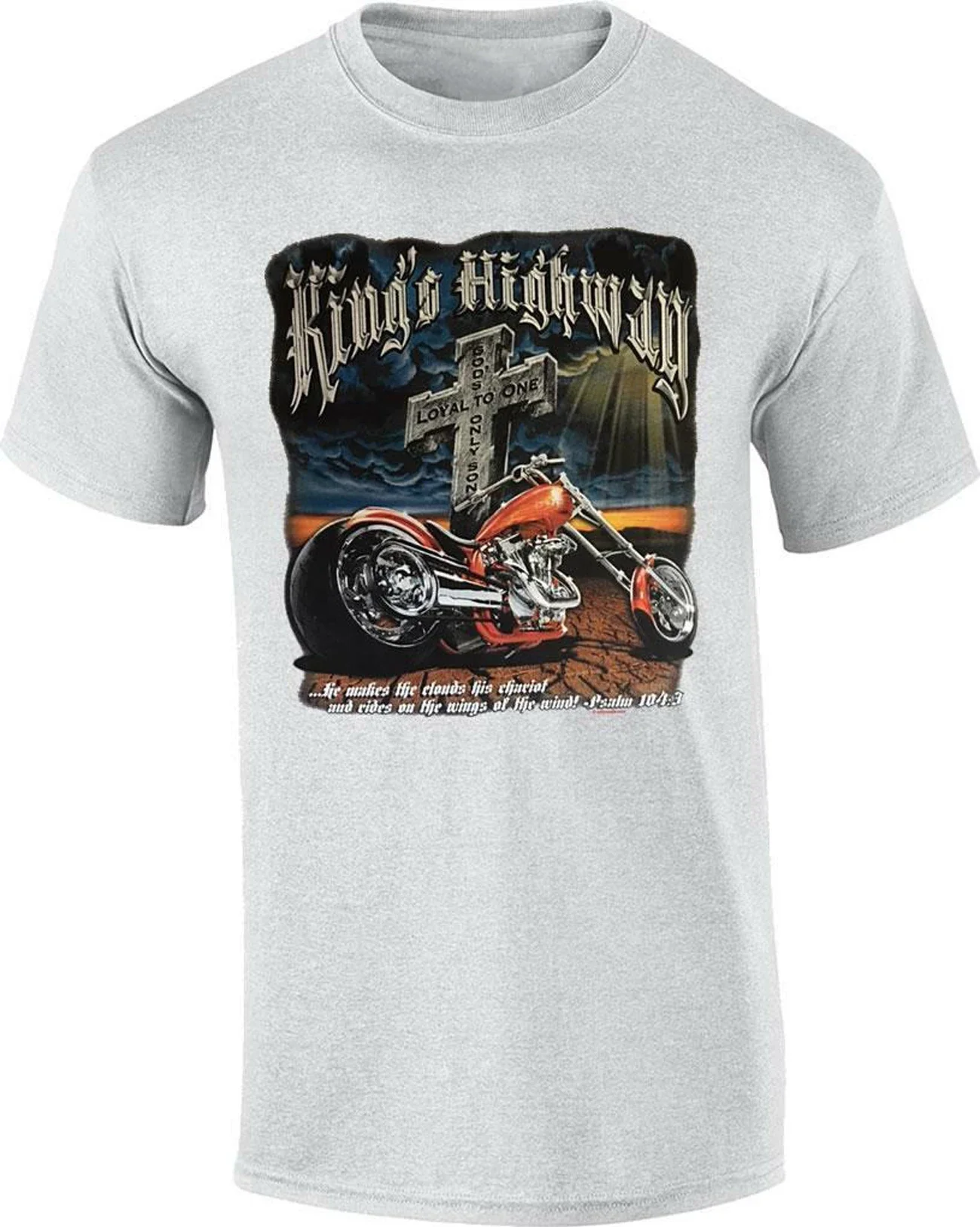 King's Highway. Christ Religious Christians Motorcyclist Gift T-Shirt 100% Cotton O-Neck Summer Short Sleeve Casual Mens T-shirt