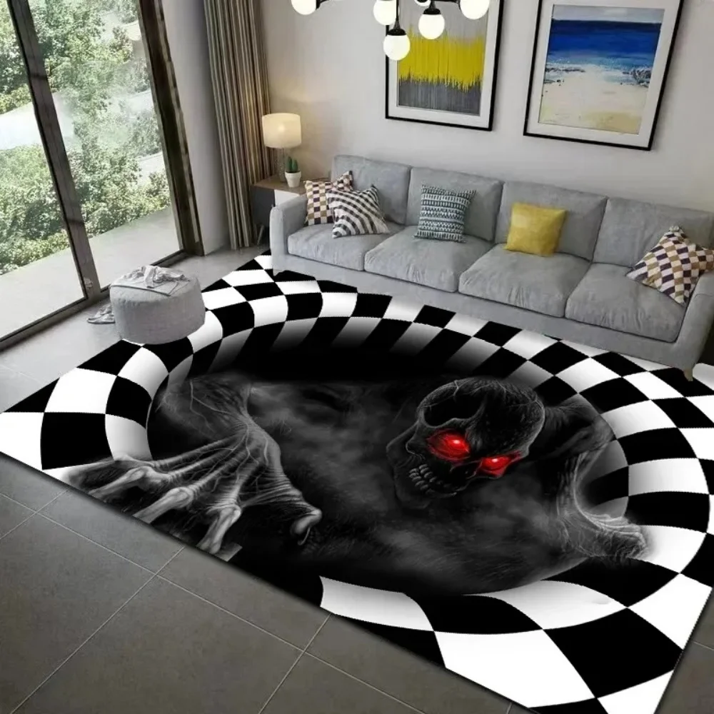 2D Huge Eye Monster Abyss Rug Non Slip Mat Gaming Room Living Room for Carpet Unique Horror Style Home Decor for Esports Setup