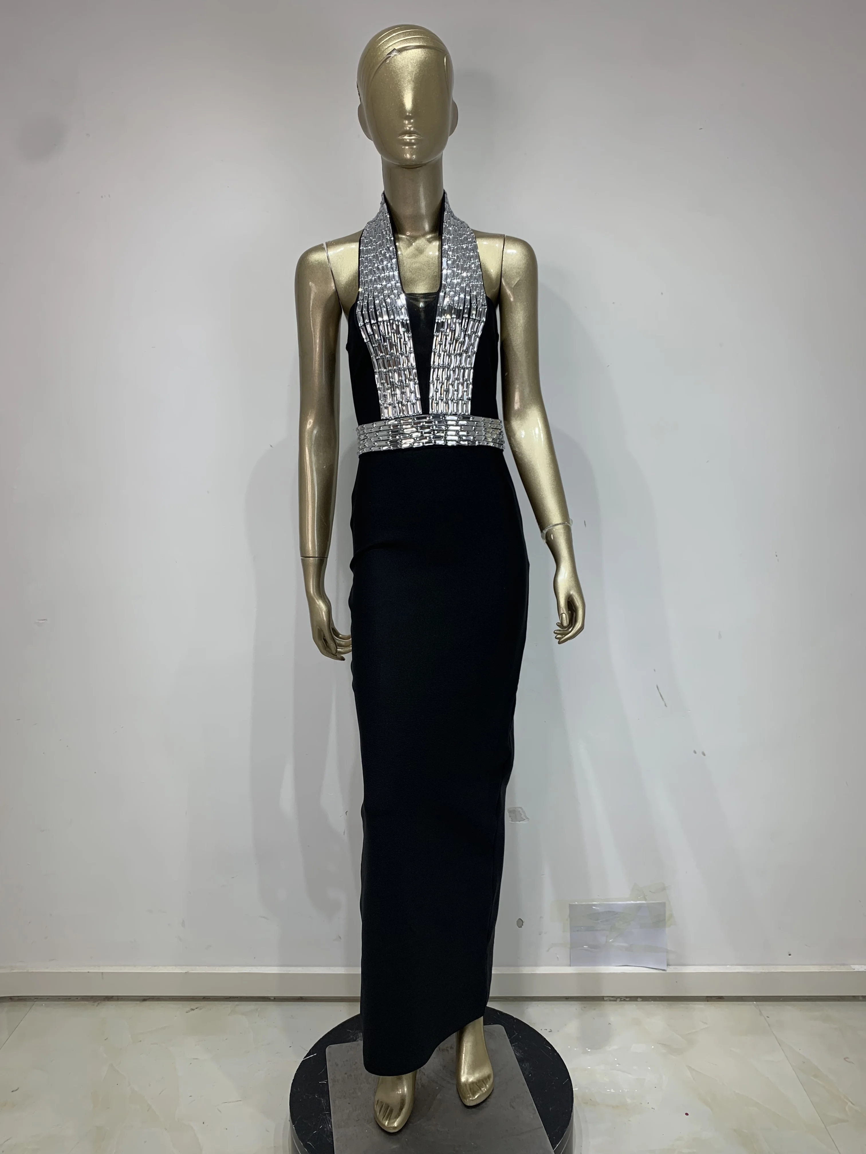 المرأة مثير الرسن سباركلي حجر الراين Bodycon ضمادة فستان المشاهير أنيقة مساء حفلة فاخرة عيد ميلاد الزفاف فستان الضيوف