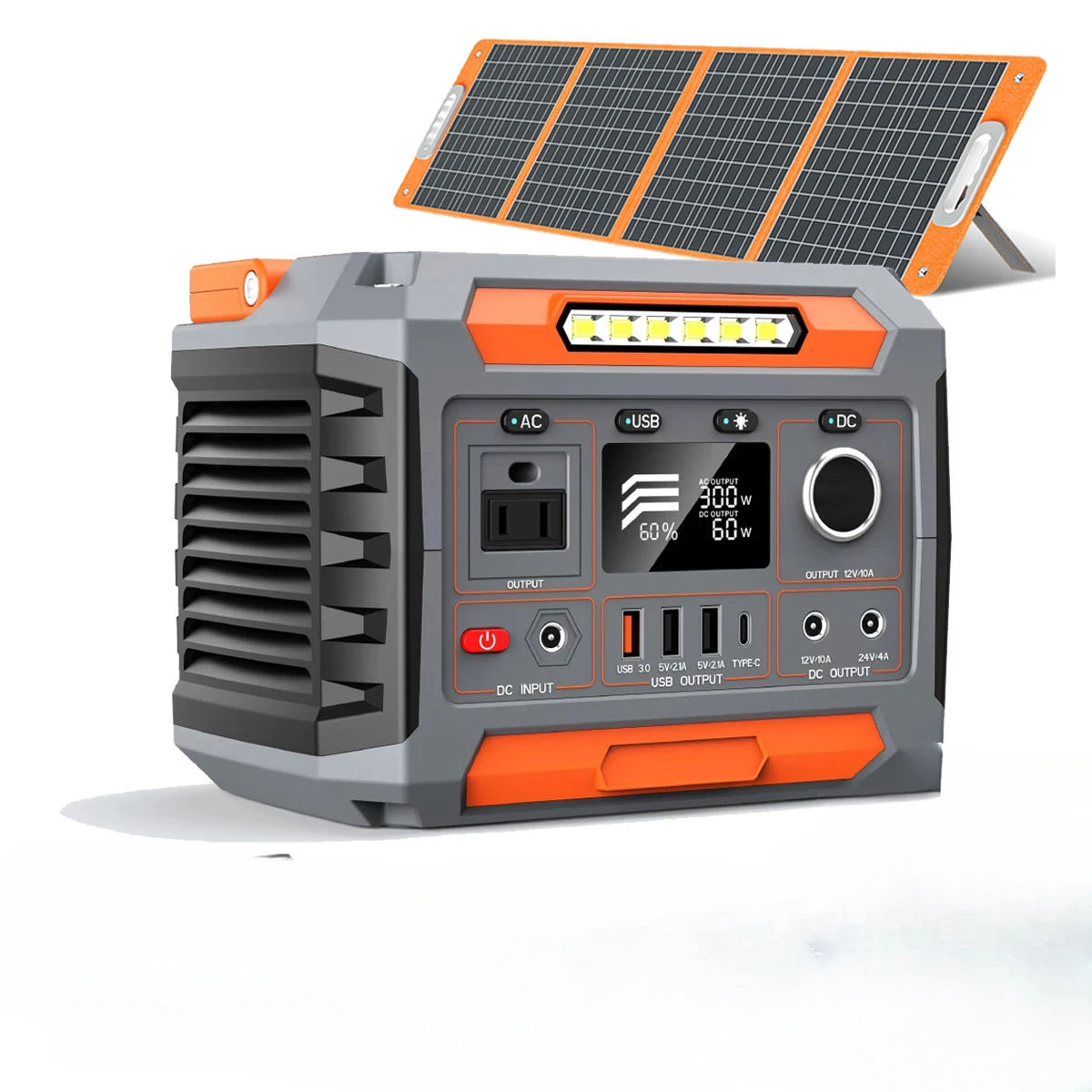 300W 78000mAh Portable Power Station 110V/220V Power Bank 288Wh Solar Power Generator LiFePO4 Outdoor Energy For Camping Travel