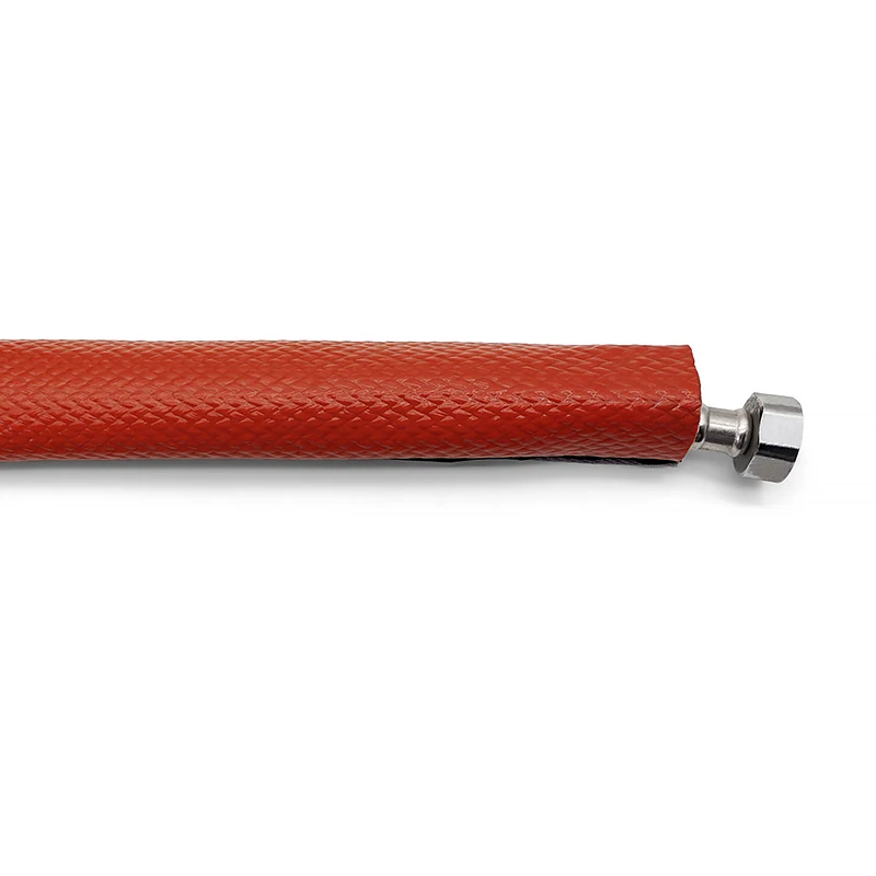 Self Adhesive Fireproof sleeve ID 15mm~60mm Fire Retardant Insulation Silicone Resin Coated Fiberglass Braided Cable Sleeve