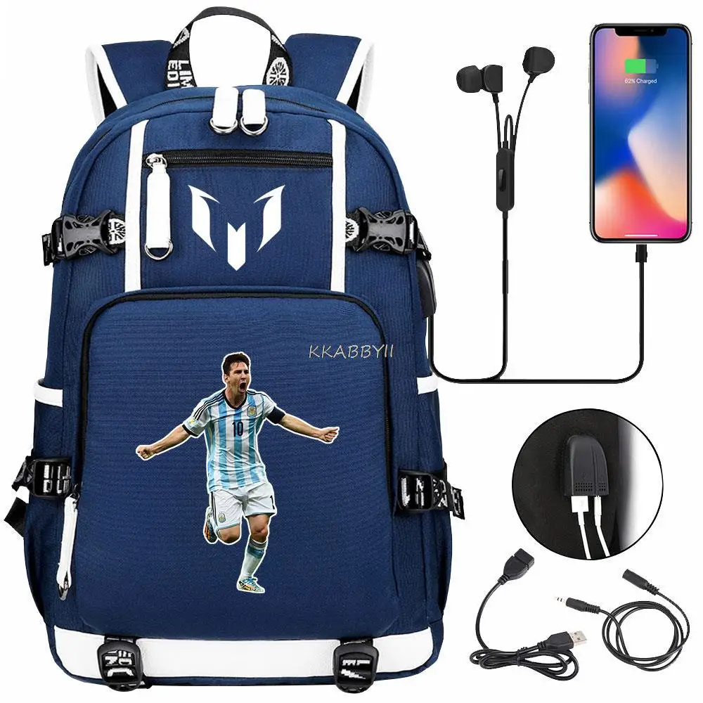 Messi Backpack Woman Men Canvas Camouflage School Bags Capacity Laptop Student Schoolbag Travel Unisex Laptop Mochilas