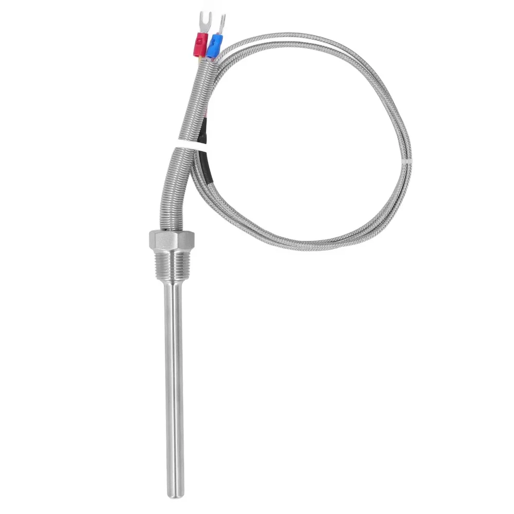 0‑1250℃ Thermocouple Sensor 3/8 NPT Stainless Steel Temperature Sensor Probe Fast Response 8x100mm K Type Thermocouple