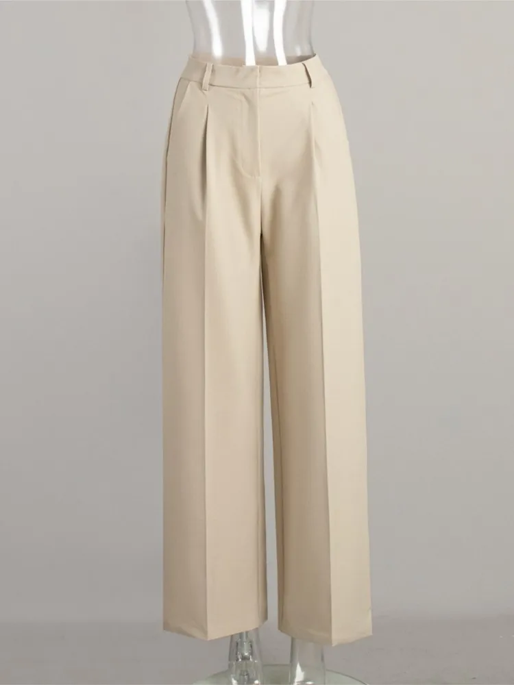 Spring Summer Street Trend Style High-waisted Trousers Women's Comfortable Casual Versatile Commuting Loose Straight Trousers