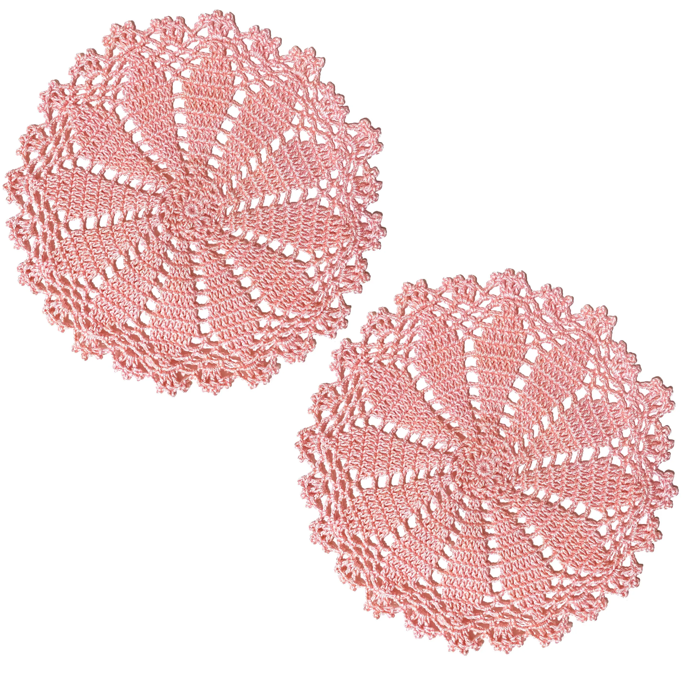 

BomHCS Doilies Handmade Round Crochet Lace Doilies Table Placemats Vase Pads Mats Doily2pcs