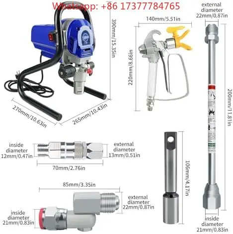 High Efficiency Airless Paint Spray Machine 3000PSI 750W DIY Commercial Sprayer For Wall Fence House Painting