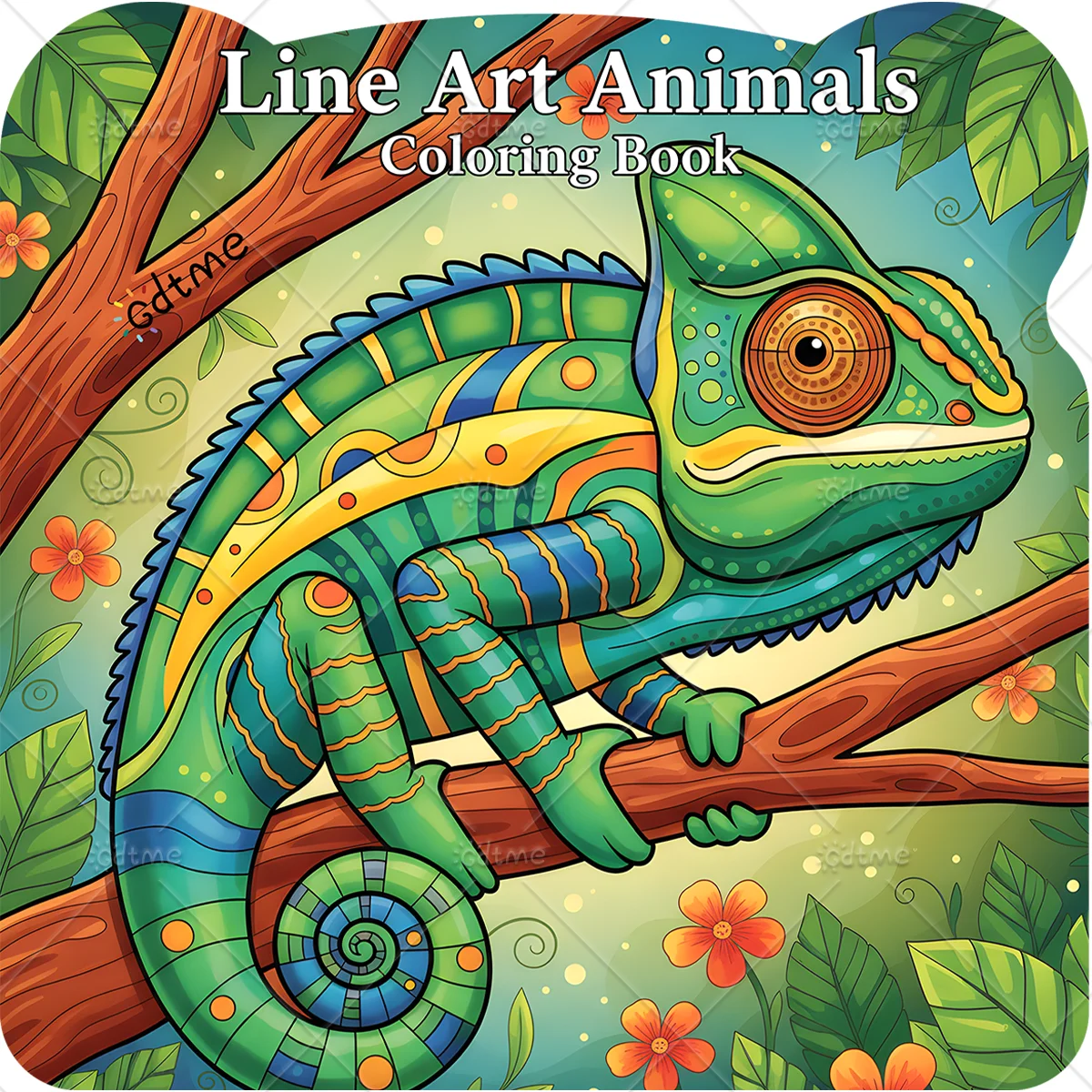 Line Art Animal Bold-easy  Irregular Patterns Coloring Book for Adult Cute Drawing Book Perfect Gift for Party and Birthday