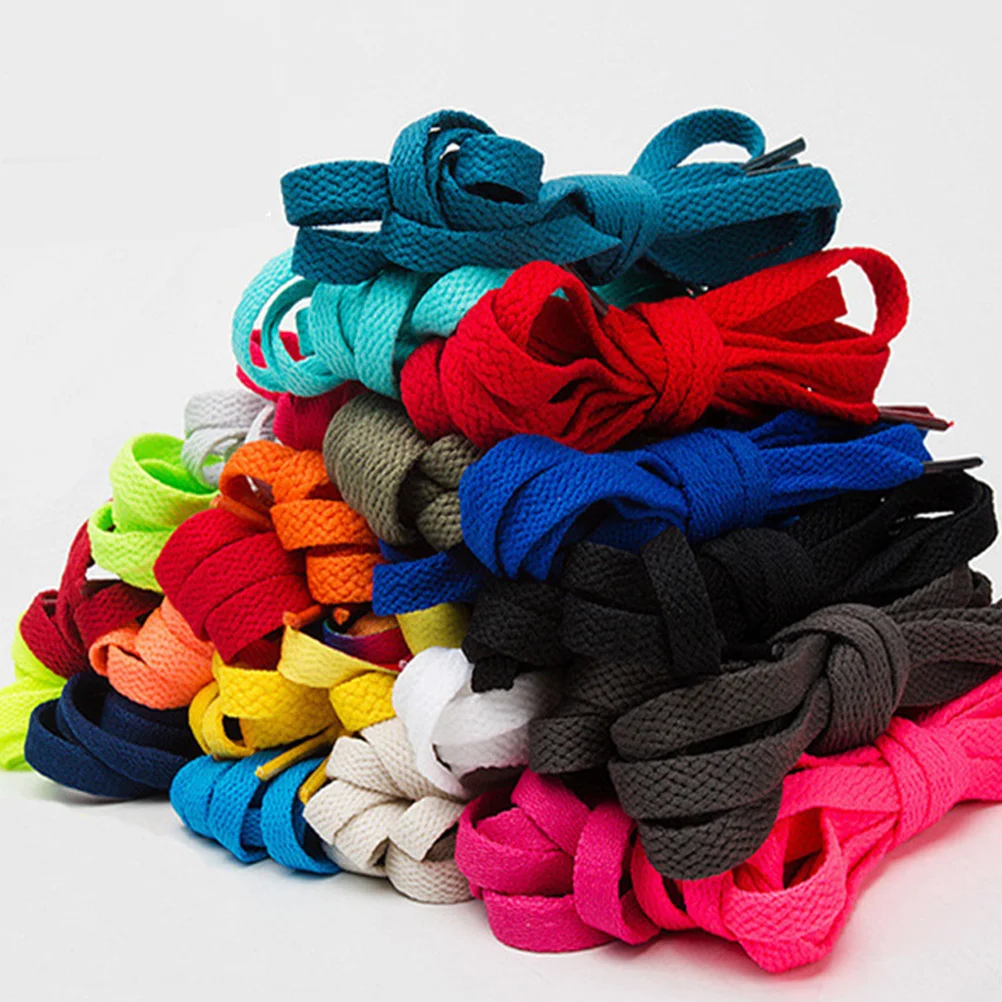 

15Pairs 120cm Colorful Flat Shoelaces for Running Hiking Casual Shoes Lightweight Strong Braided Laces Light Rosy Fluorescent