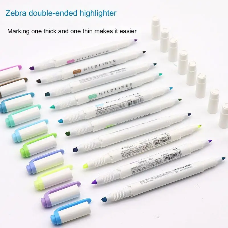 Japan Zebra Mildliner Highlighters 25/35 Colors WKT7 Pastel Marker Pen, Underlining Handwriting Graffiti Cute Student Stationery