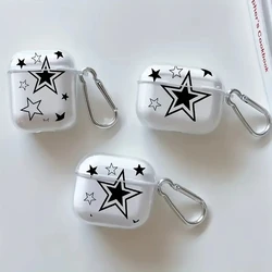 Black Stars Suitable For Airpods2/3rd Generation  Case Generation Airpod Pro Case Silicone with key chain