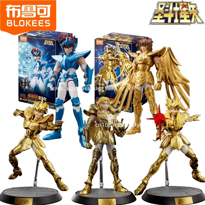 

Золото Saint Seiya Beyond сборка строительного блока человек Тенма Лев изображение анимационные игрушки модель украшение рабочего стола праздничный подарок