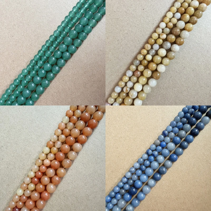 Wholesale Price 5 Colors Aventurine Round Loose Beads 15