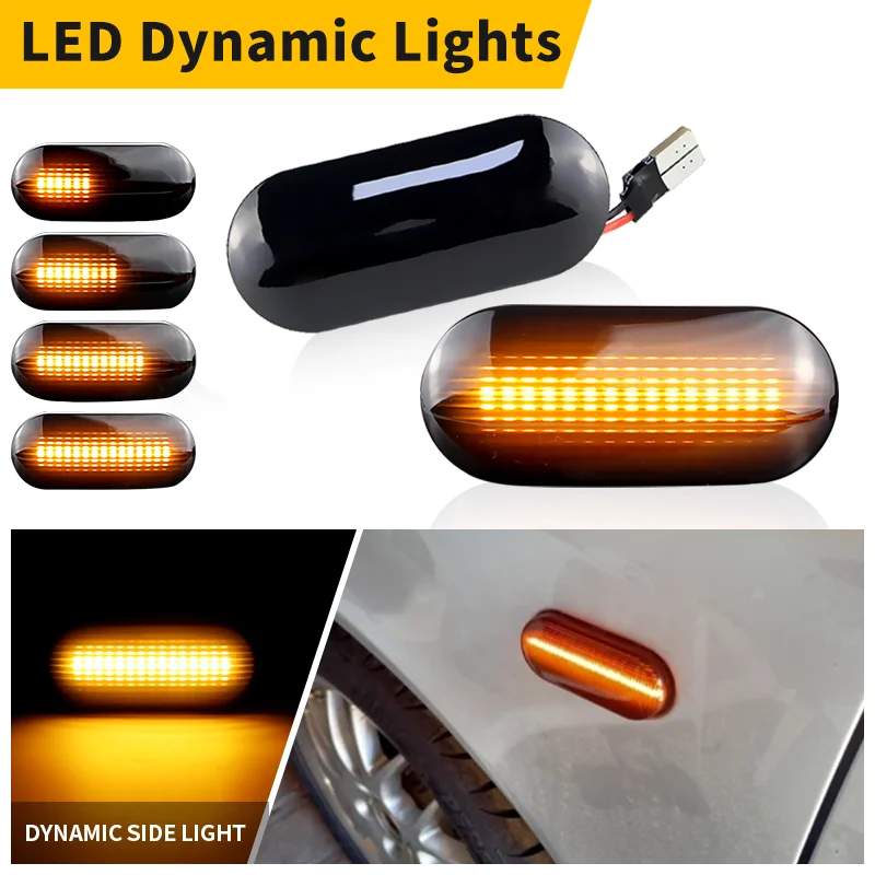 

2PCS Dynamic Side Marker Indicator Amber LED Repeater Light Lamp For VW Amarok 2011-2019 Bora 1998-2005 Golf 3 1995-1999