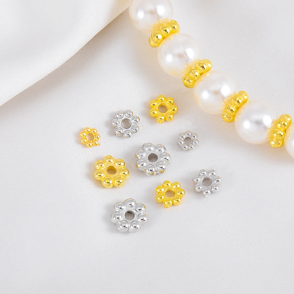 200pcs CCB Flower Shaped Spacer Beads Plastic Snowflake Spacers for DIY Beaded Bracelet Charms Sewing Jewelry Making Accessories