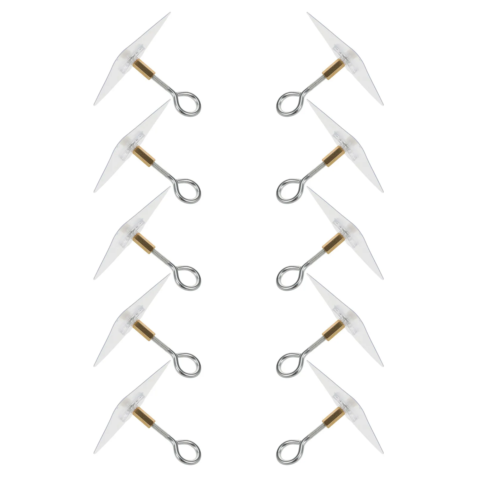 10Pcs Ceiling Hooks Self Adhesive Stainless Steel Eye Hooks No Drilling for Hanging Small Plants Lanterns Wind Chimes Decoration