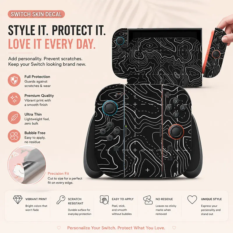 Creative pattern SWITCH game console protective film, with natural touch and comfortable feel, featuring personalized designs